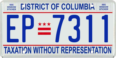 DC license plate EP7311