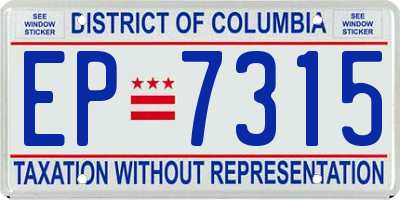 DC license plate EP7315