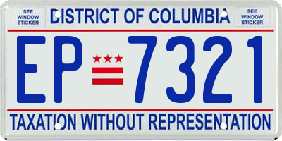 DC license plate EP7321