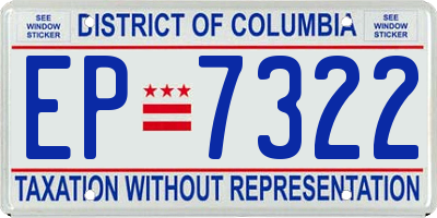 DC license plate EP7322