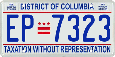 DC license plate EP7323
