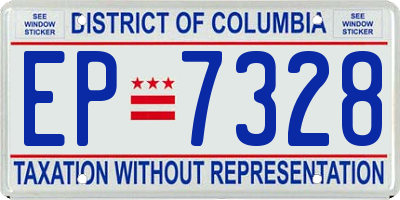 DC license plate EP7328