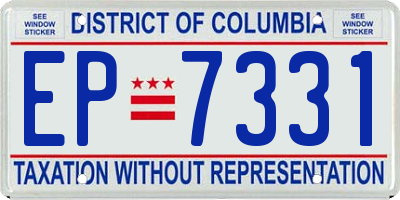 DC license plate EP7331