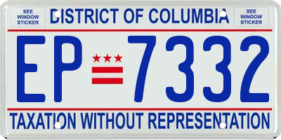 DC license plate EP7332