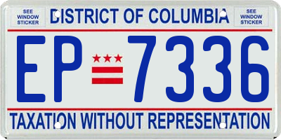 DC license plate EP7336