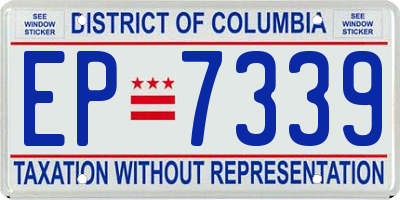 DC license plate EP7339