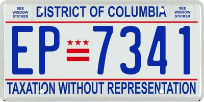DC license plate EP7341
