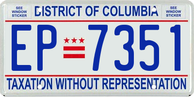 DC license plate EP7351