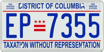 DC license plate EP7355