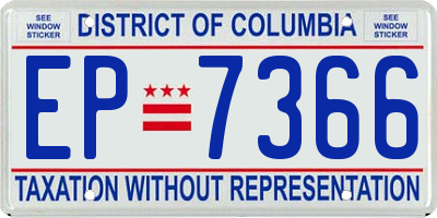 DC license plate EP7366