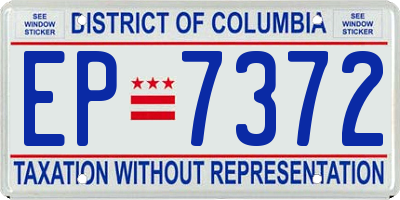 DC license plate EP7372