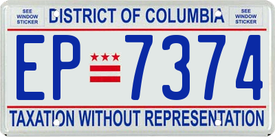 DC license plate EP7374