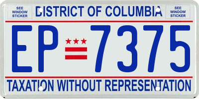DC license plate EP7375