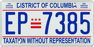 DC license plate EP7385