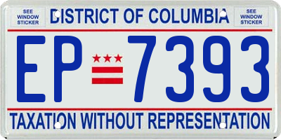 DC license plate EP7393