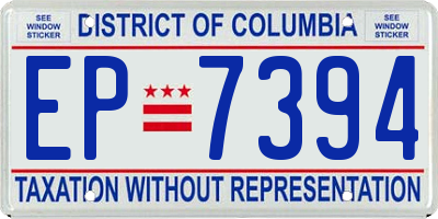 DC license plate EP7394