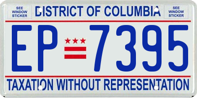 DC license plate EP7395