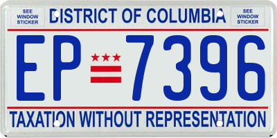 DC license plate EP7396