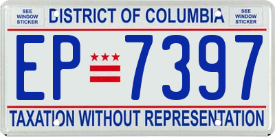 DC license plate EP7397