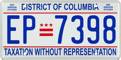 DC license plate EP7398