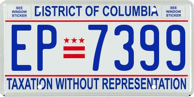 DC license plate EP7399