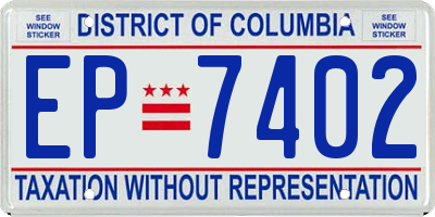 DC license plate EP7402