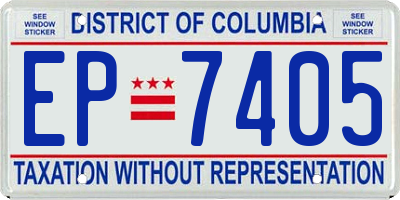 DC license plate EP7405