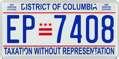 DC license plate EP7408