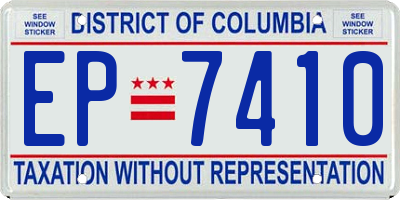 DC license plate EP7410