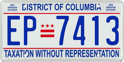 DC license plate EP7413