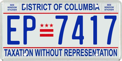 DC license plate EP7417