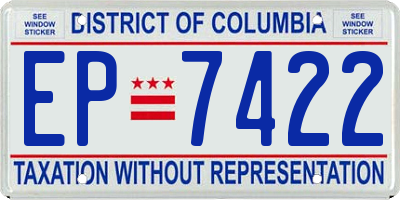 DC license plate EP7422
