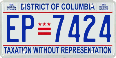 DC license plate EP7424