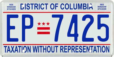DC license plate EP7425