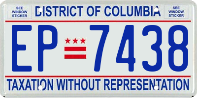 DC license plate EP7438