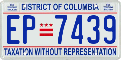 DC license plate EP7439