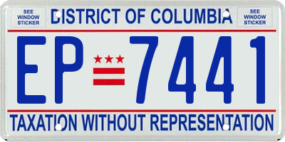 DC license plate EP7441