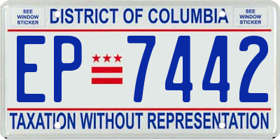 DC license plate EP7442
