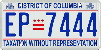 DC license plate EP7444