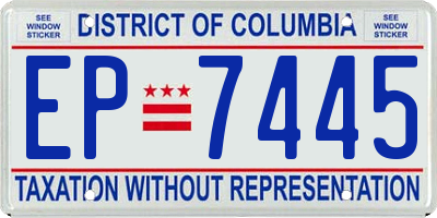 DC license plate EP7445