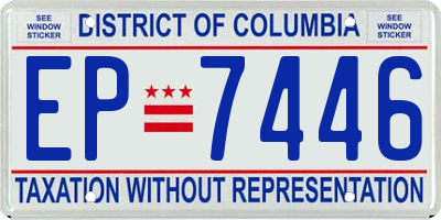 DC license plate EP7446