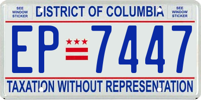 DC license plate EP7447