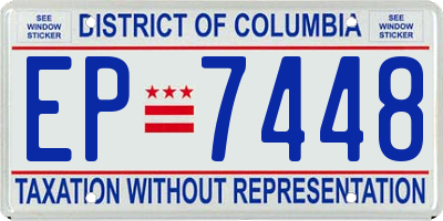 DC license plate EP7448