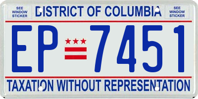 DC license plate EP7451