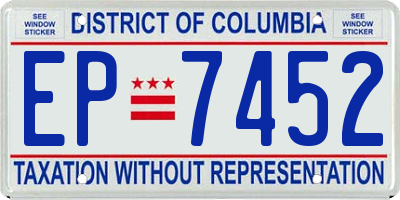 DC license plate EP7452
