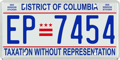 DC license plate EP7454