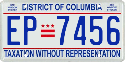 DC license plate EP7456