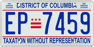 DC license plate EP7459