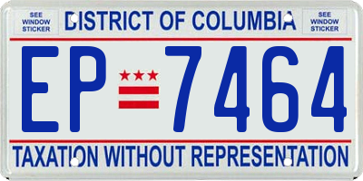 DC license plate EP7464