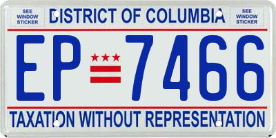DC license plate EP7466